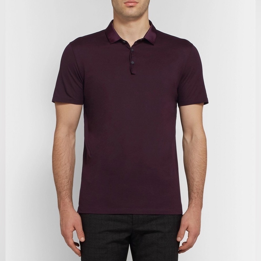 Lanvin - Slim-Fit Grosgrain-Trimmed Cotton-Piqué Polo Shirt - Men - Merlot